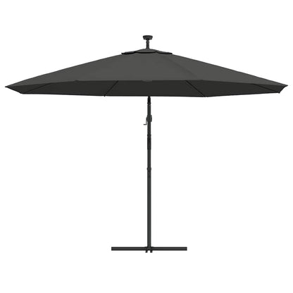 Cantilever Garden Parasol with LED Lights and Metal Pole 350 cm Anthracite