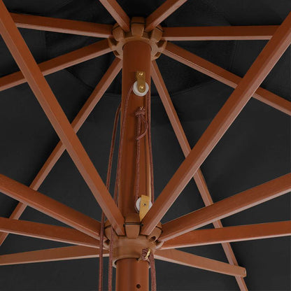 44529 vidaXL Outdoor Parasol with Wooden Pole 350 cm Anthracite