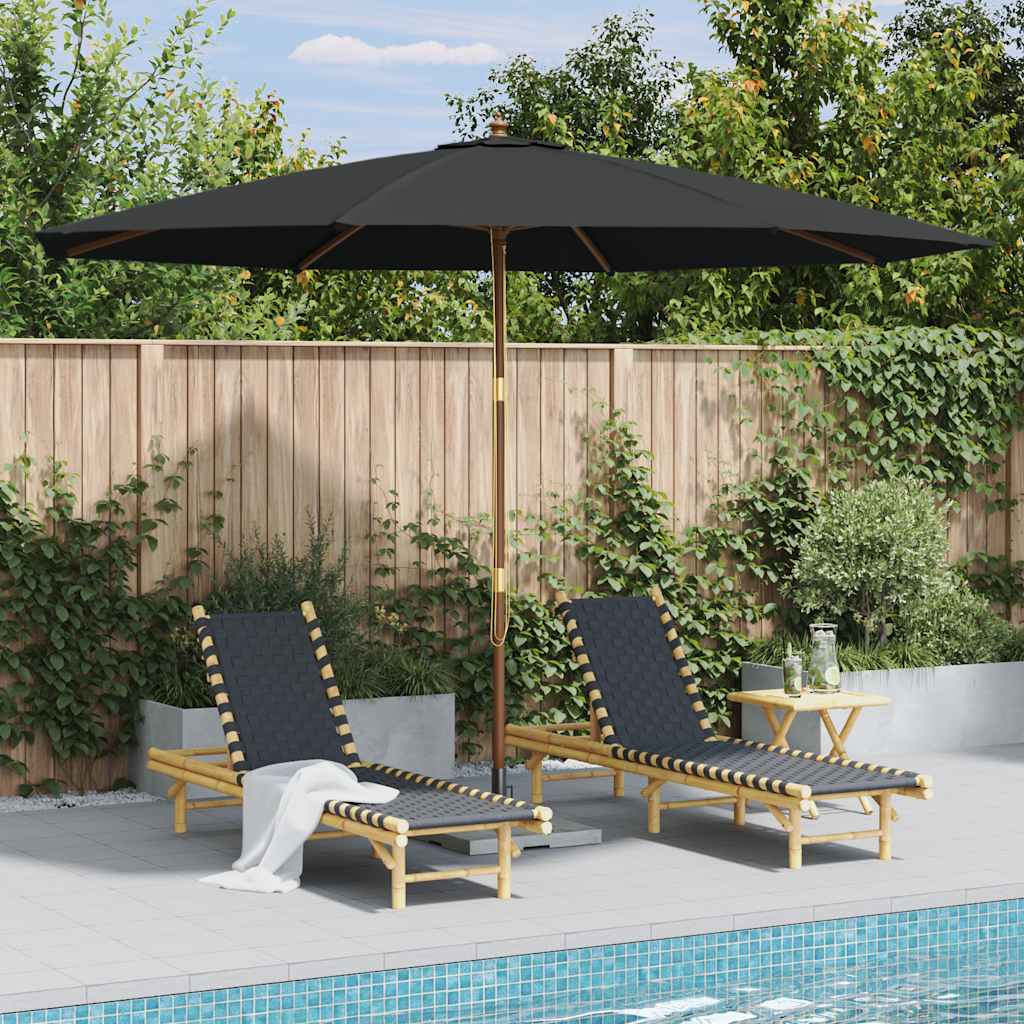 Garden Parasol with Wooden Pole 350 cm Anthracite