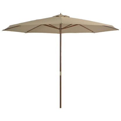 Garden Parasol with Wooden Pole 350 cm Taupe