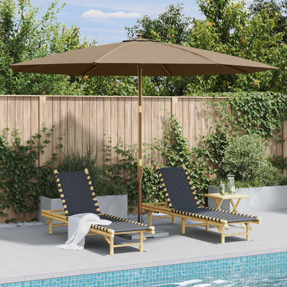 Garden Parasol with Wooden Pole 350 cm Taupe