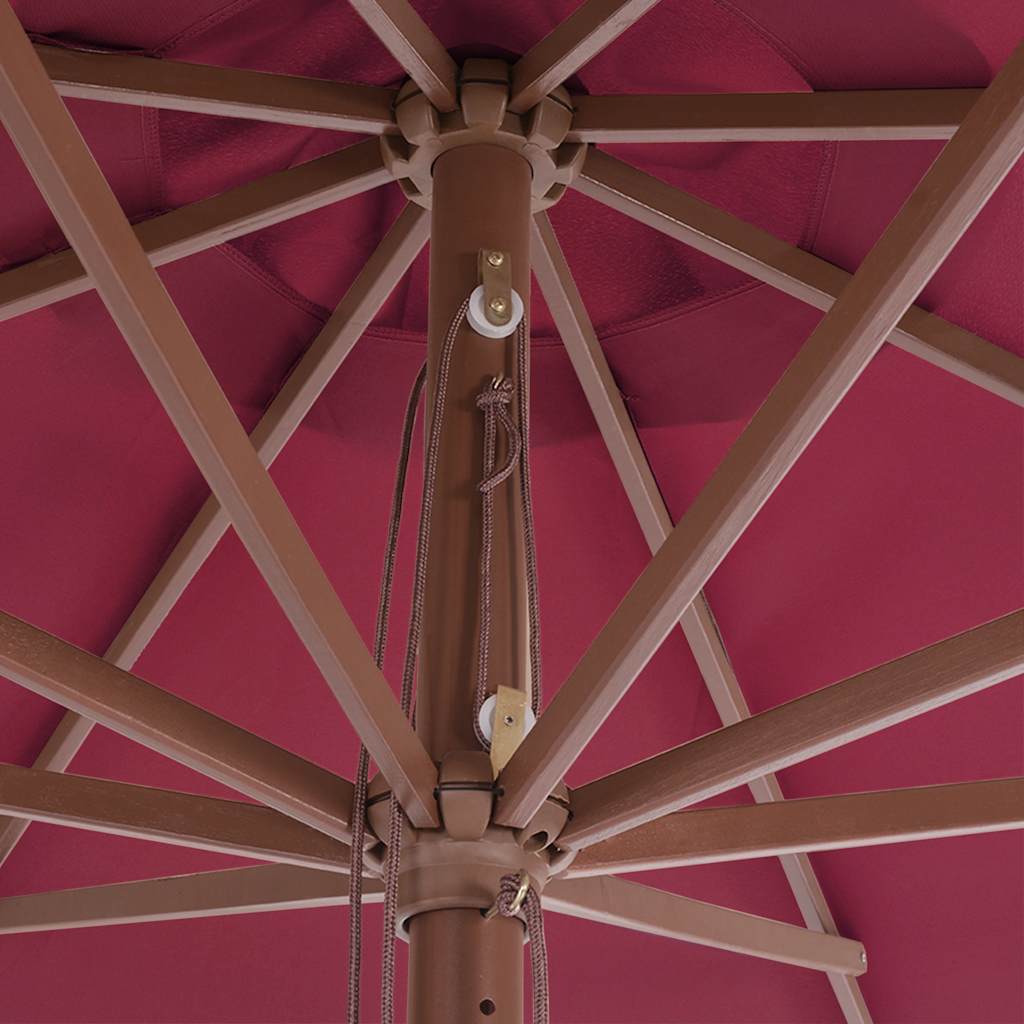 44531 vidaXL Outdoor Parasol with Wooden Pole 350 cm Burgundy