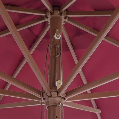 44531 vidaXL Outdoor Parasol with Wooden Pole 350 cm Burgundy
