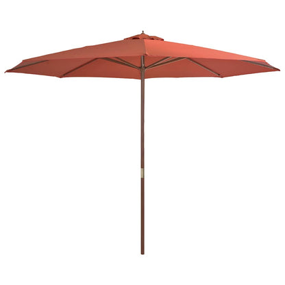 Garden Parasol with Wooden Pole 350 cm Terracotta