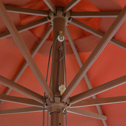 Garden Parasol with Wooden Pole 350 cm Terracotta