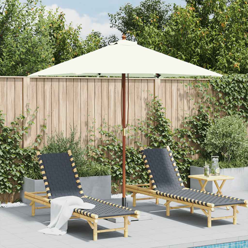Garden Parasol | Sand | Laminated bamboo and hardwood, Polyester