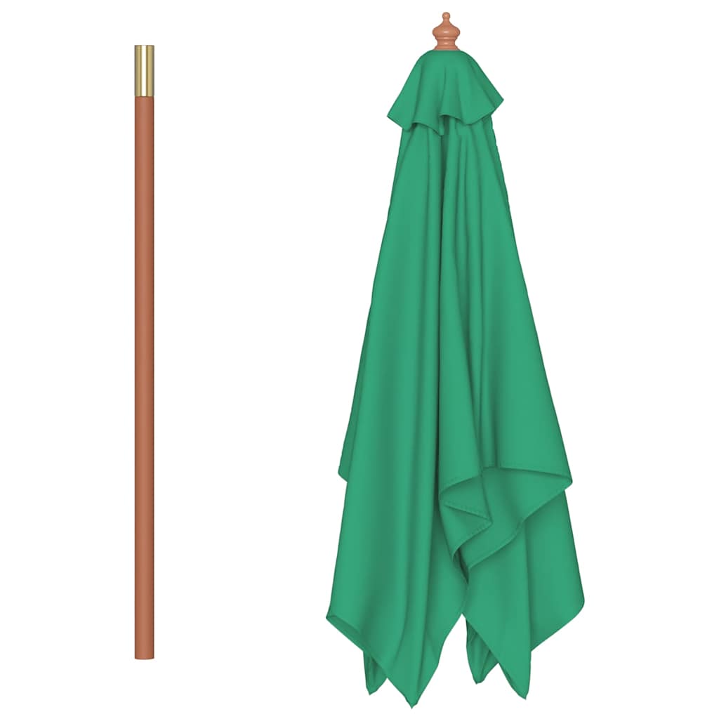 Garden Parasol | Green | Fabric, Laminated bamboo, Hardwood | 150x200 cm