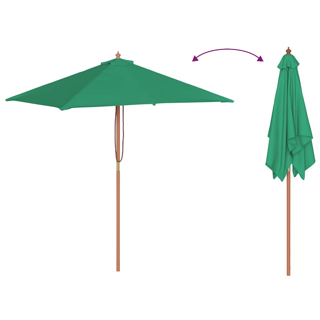 Garden Parasol | Green | Fabric, Laminated bamboo, Hardwood | 150x200 cm