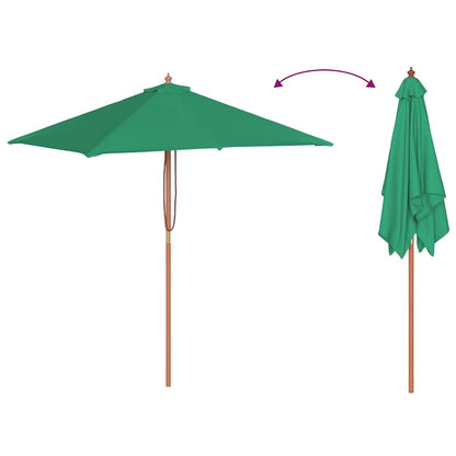 Garden Parasol | Green | Fabric, Laminated bamboo, Hardwood | 150x200 cm