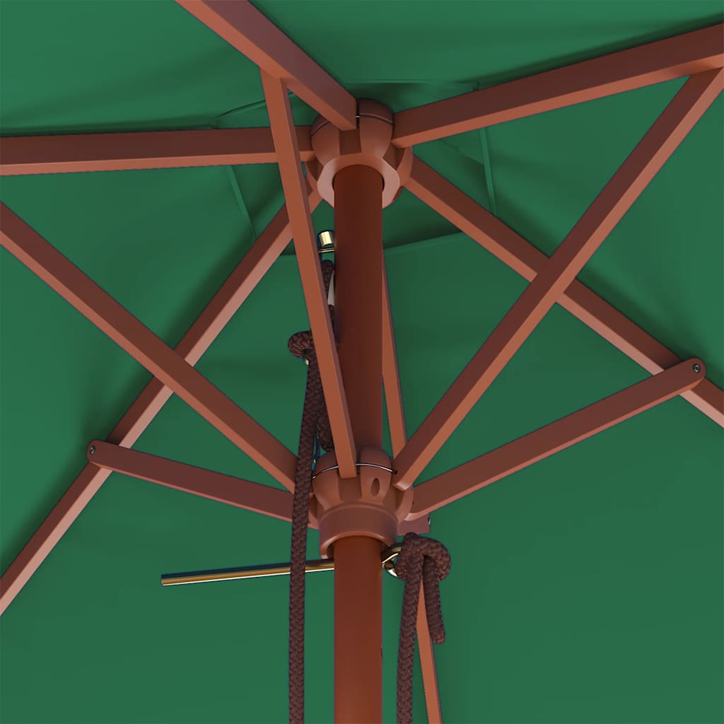 Garden Parasol | Green | Fabric, Laminated bamboo, Hardwood | 150x200 cm