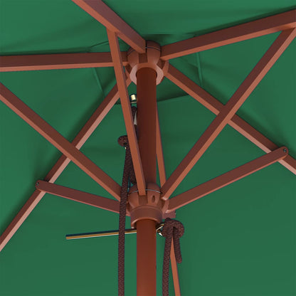 Garden Parasol | Green | Fabric, Laminated bamboo, Hardwood | 150x200 cm