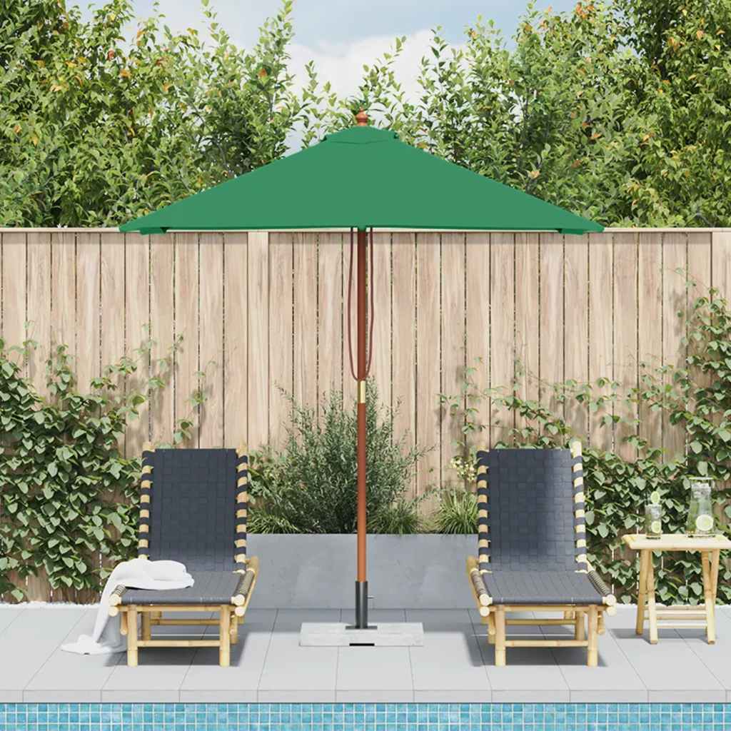 Garden Parasol | Green | Fabric, Laminated bamboo, Hardwood | 150x200 cm