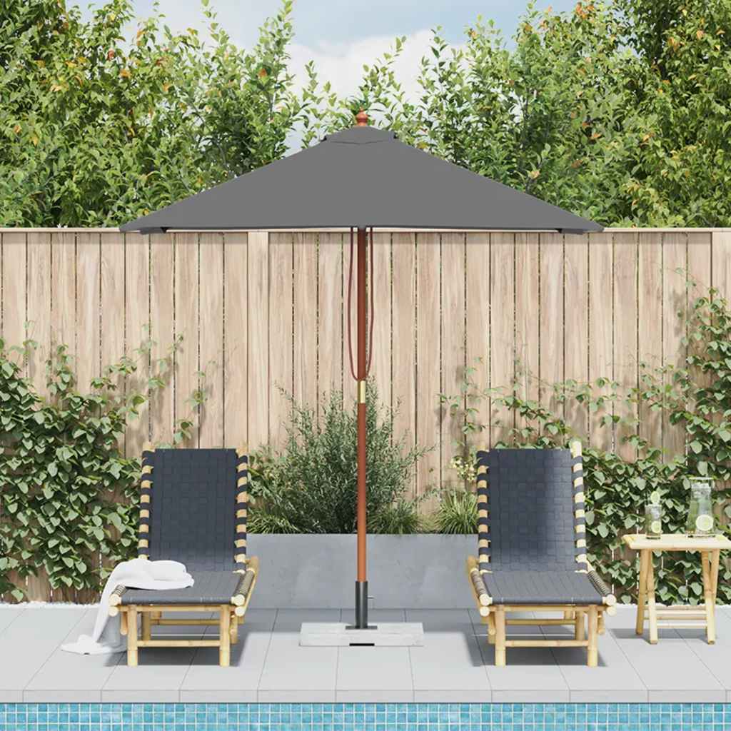 Garden Parasol | Anthracite | Polyester, Laminated bamboo, Hardwood