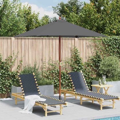 Garden Parasol | Anthracite | Polyester, Laminated bamboo, Hardwood