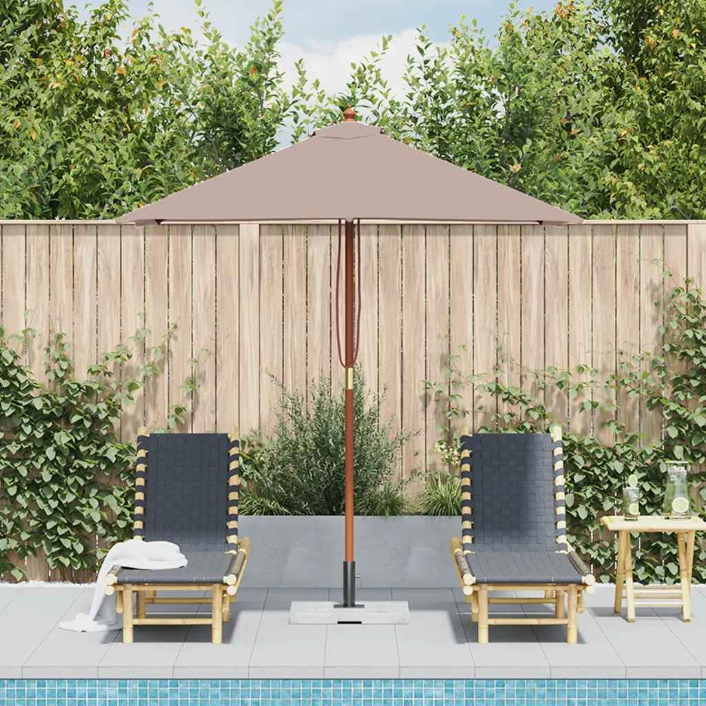 Garden Parasol | Taupe | Laminated bamboo and hardwood, fabric