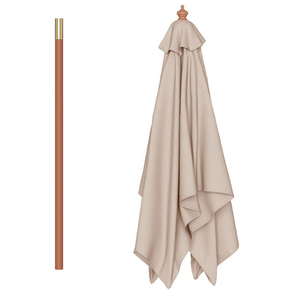 Garden Parasol | Taupe | Laminated bamboo and hardwood, fabric