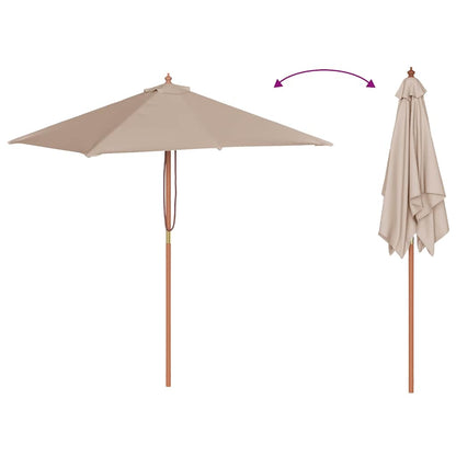 Garden Parasol | Taupe | Laminated bamboo and hardwood, fabric