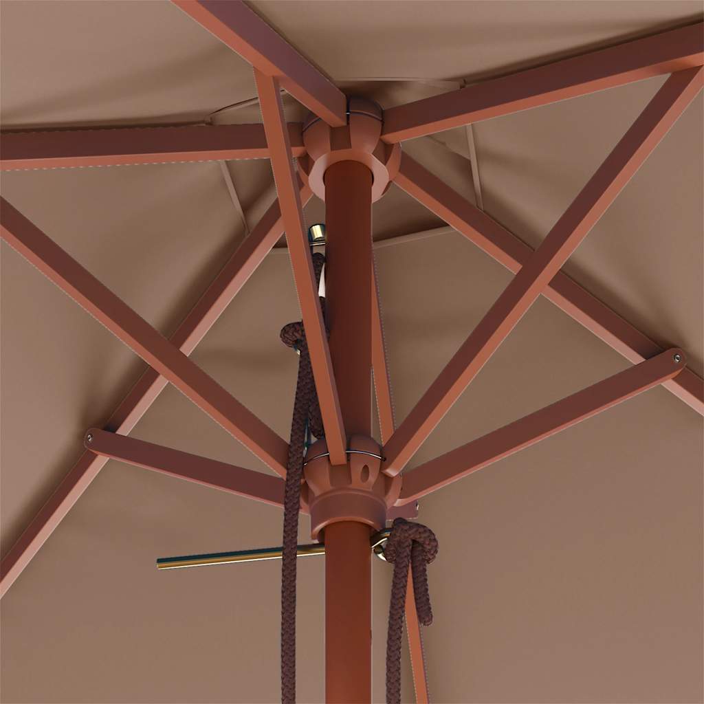 Garden Parasol | Taupe | Laminated bamboo and hardwood, fabric