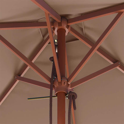 Garden Parasol | Taupe | Laminated bamboo and hardwood, fabric