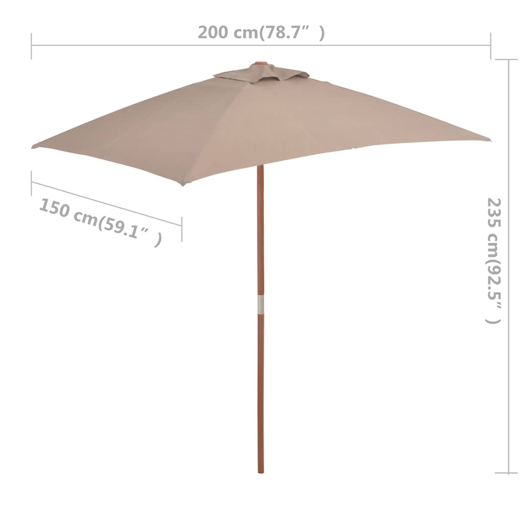 Garden Parasol | Taupe | Laminated bamboo and hardwood, fabric