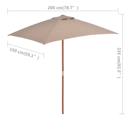 Garden Parasol | Taupe | Laminated bamboo and hardwood, fabric