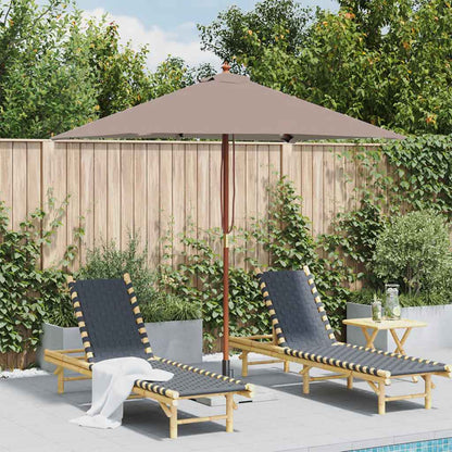 Garden Parasol | Taupe | Laminated bamboo and hardwood, fabric