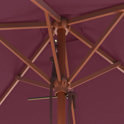 Garden Parasol with Wooden Pole 150x200 cm Bordeaux Red