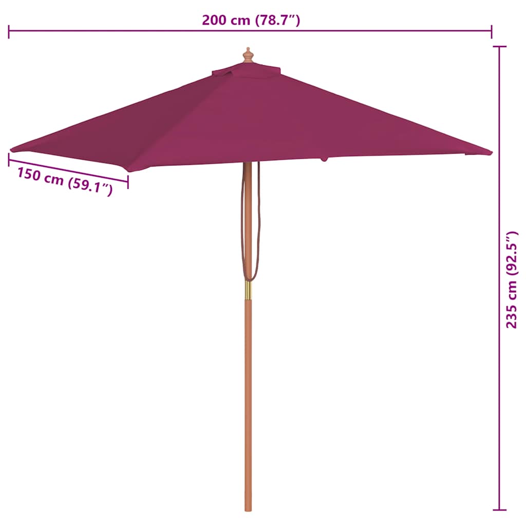 Garden Parasol | Bordeaux Red