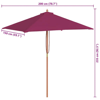 Garden Parasol | Bordeaux Red
