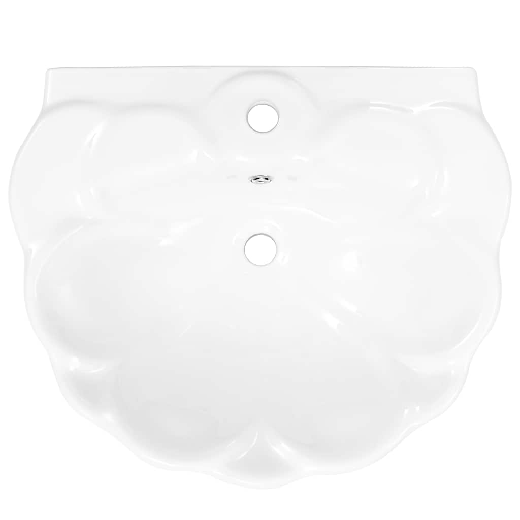Freestanding Basin with Pedestal Ceramic White 580x510x200mm