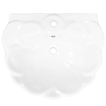 Freestanding Basin with Pedestal Ceramic White 580x510x200mm