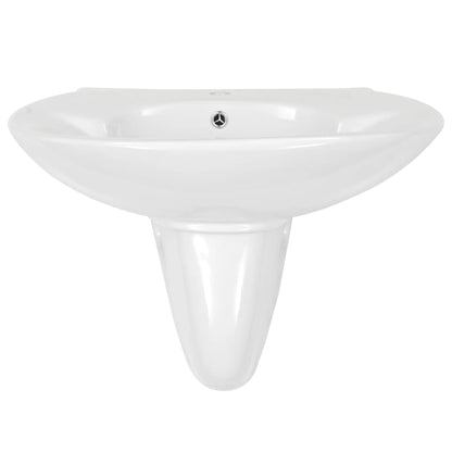 Wall-mounted Basin Ceramic White 690x520x210 mm