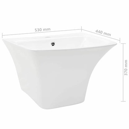 Basin White 53 x 44 x 37 cm Glazed Ceramic