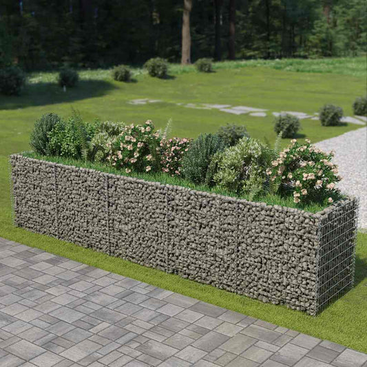 Gabion Raised Bed | Silver | Galvanised steel | 450 cm x 90 cm x 100 cm