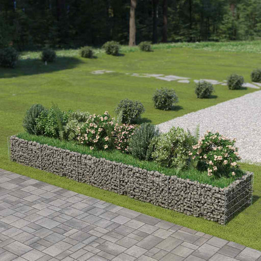 Gabion Raised Bed | Silver | Galvanised steel | 450x90x50 cm
