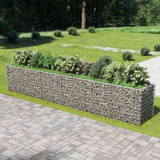 Gabion Raised Bed | Silver | Galvanised steel | 540x90x100 cm