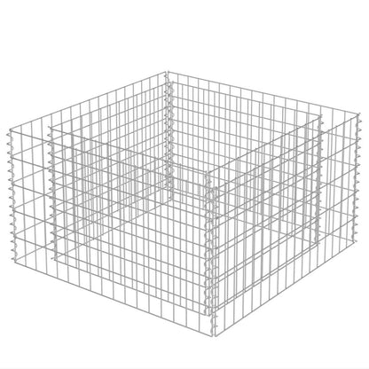 Gabion Raised Bed | Silver | Galvanised steel | 90x90x50 cm | Heavy Duty