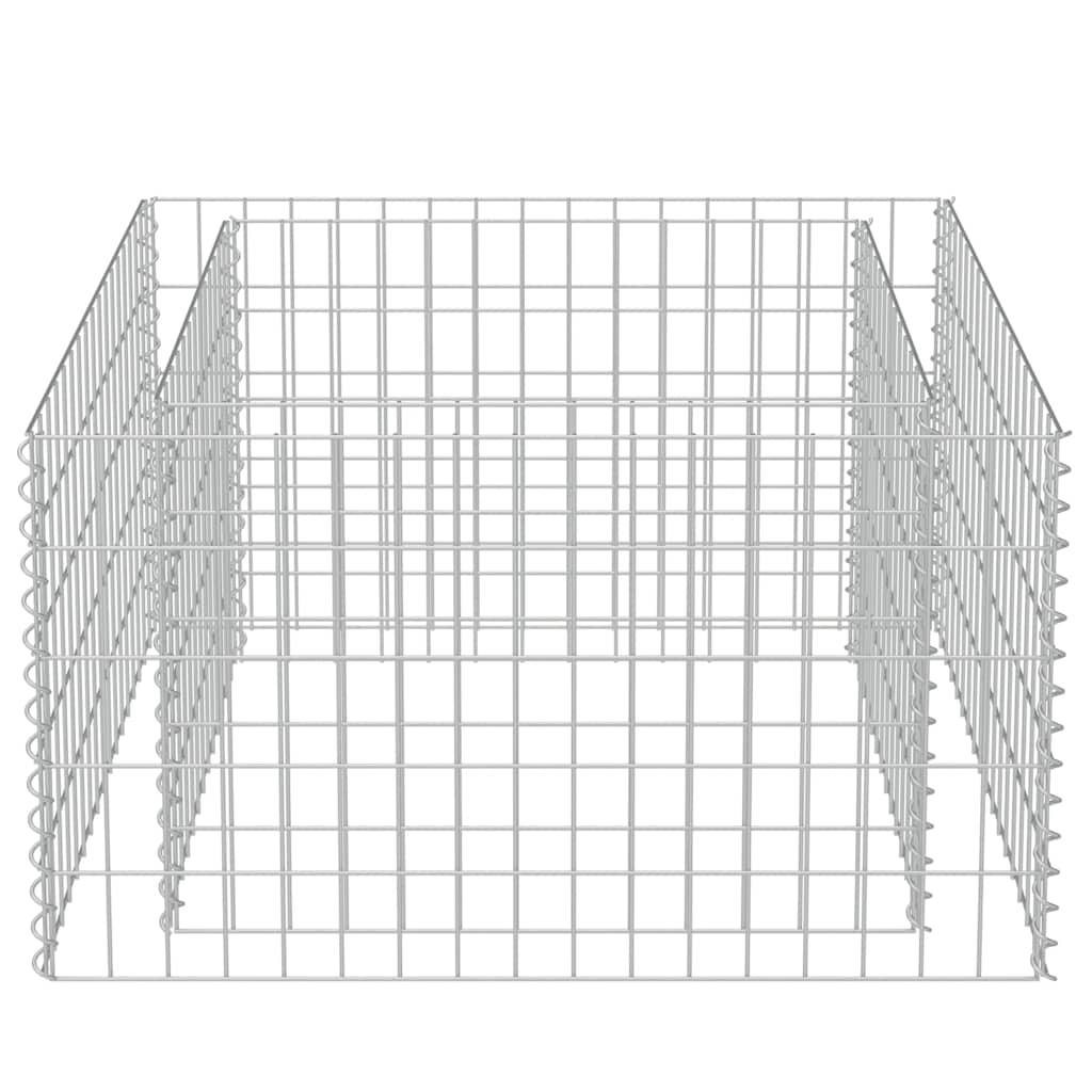 Gabion Raised Bed | Silver | Galvanised steel | 90x90x50 cm | Heavy Duty
