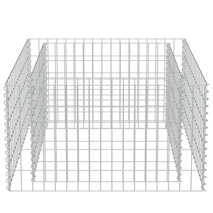 Gabion Raised Bed | Silver | Galvanised steel | 90x90x50 cm | Heavy Duty