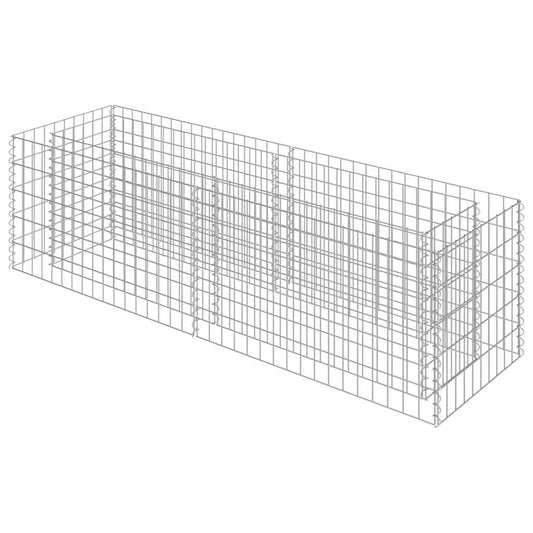 Gabion Raised Bed | Silver | Galvanised steel | 180 x 50 x 50 cm