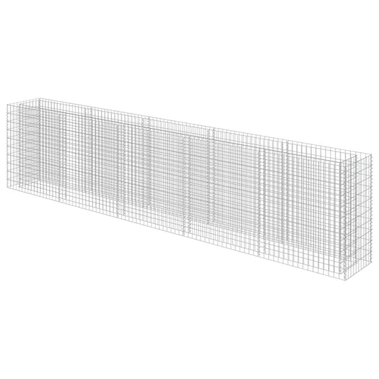 Gabion Raised Bed | Silver | Galvanised steel | 450x50x100 cm | Durable