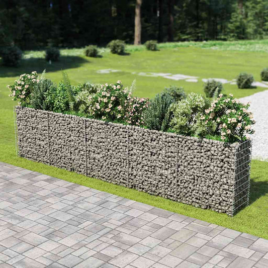 Gabion Raised Bed | Silver | Galvanised steel | 450x50x100 cm | Durable
