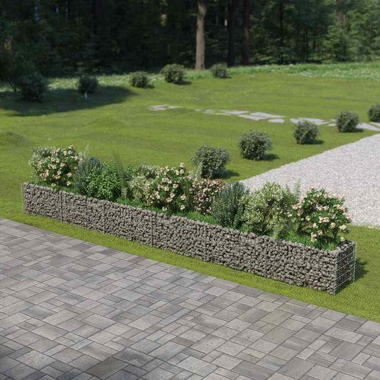 Gabion Raised Bed | Silver | Galvanised steel | 540x50x50 cm | Durable
