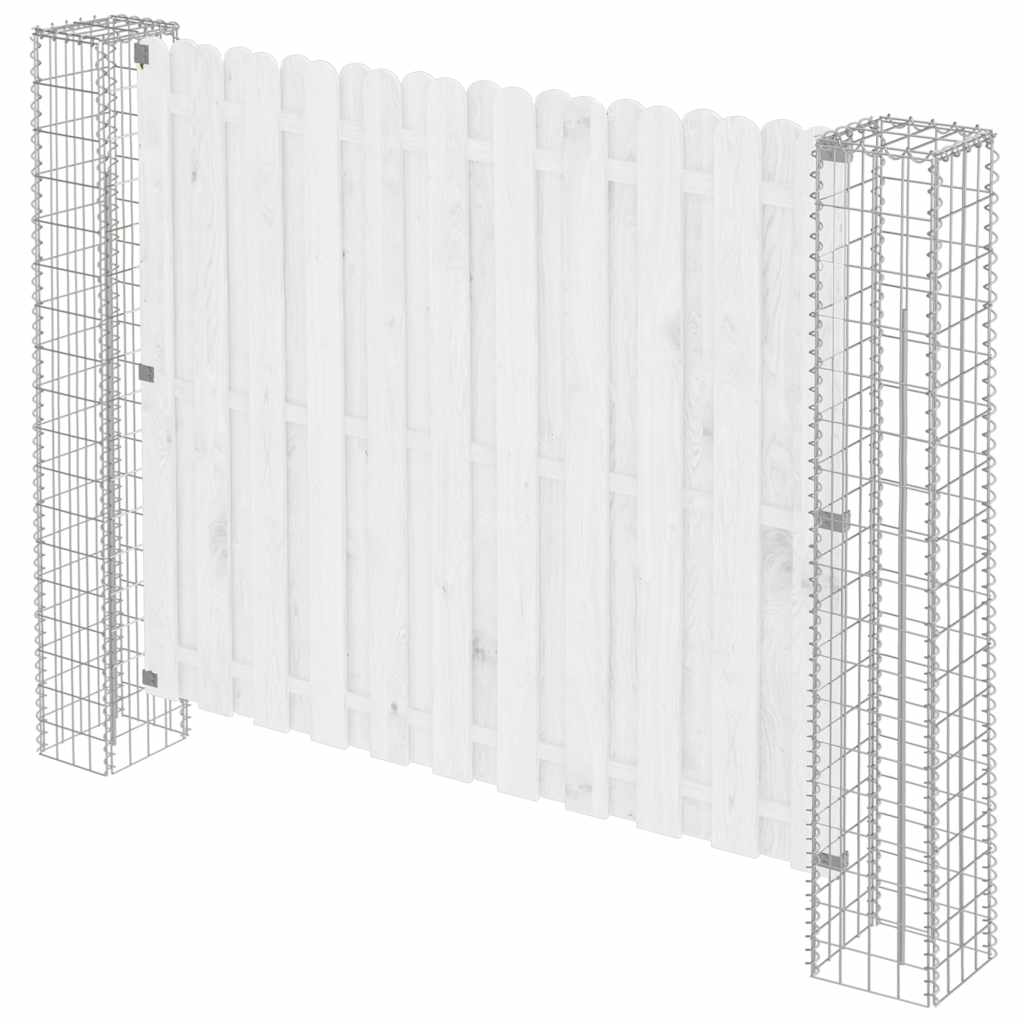 Fence Post 2 pcs 20 x 20 x 190 cm Metal Silver