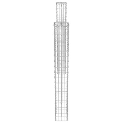 Fence Post 2 pcs 20 x 20 x 190 cm Metal Silver
