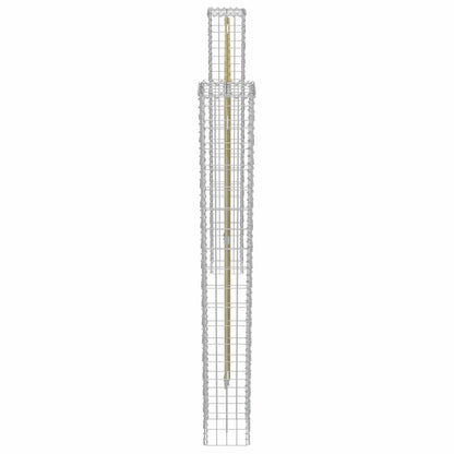 Fence Post 2 pcs Silver 20 x 20 x 190 cm Metal