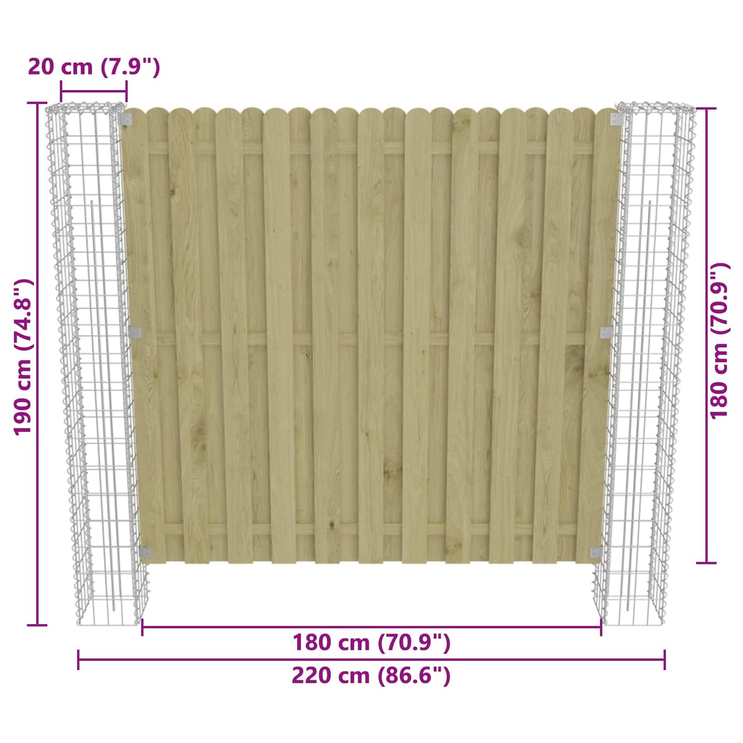 Fence Post 2 pcs Silver 20 x 20 x 190 cm Metal