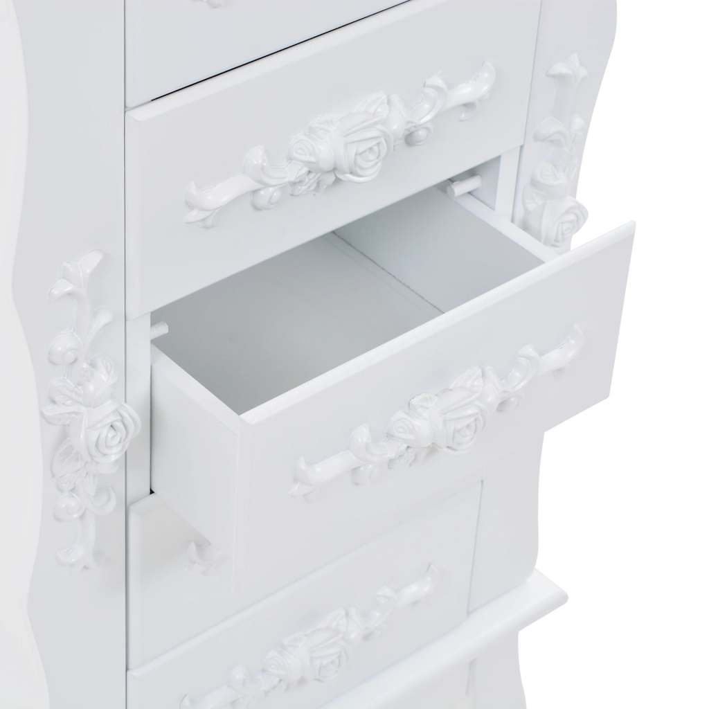 246959 vidaXL Free Standing Jewelery Cabinet White