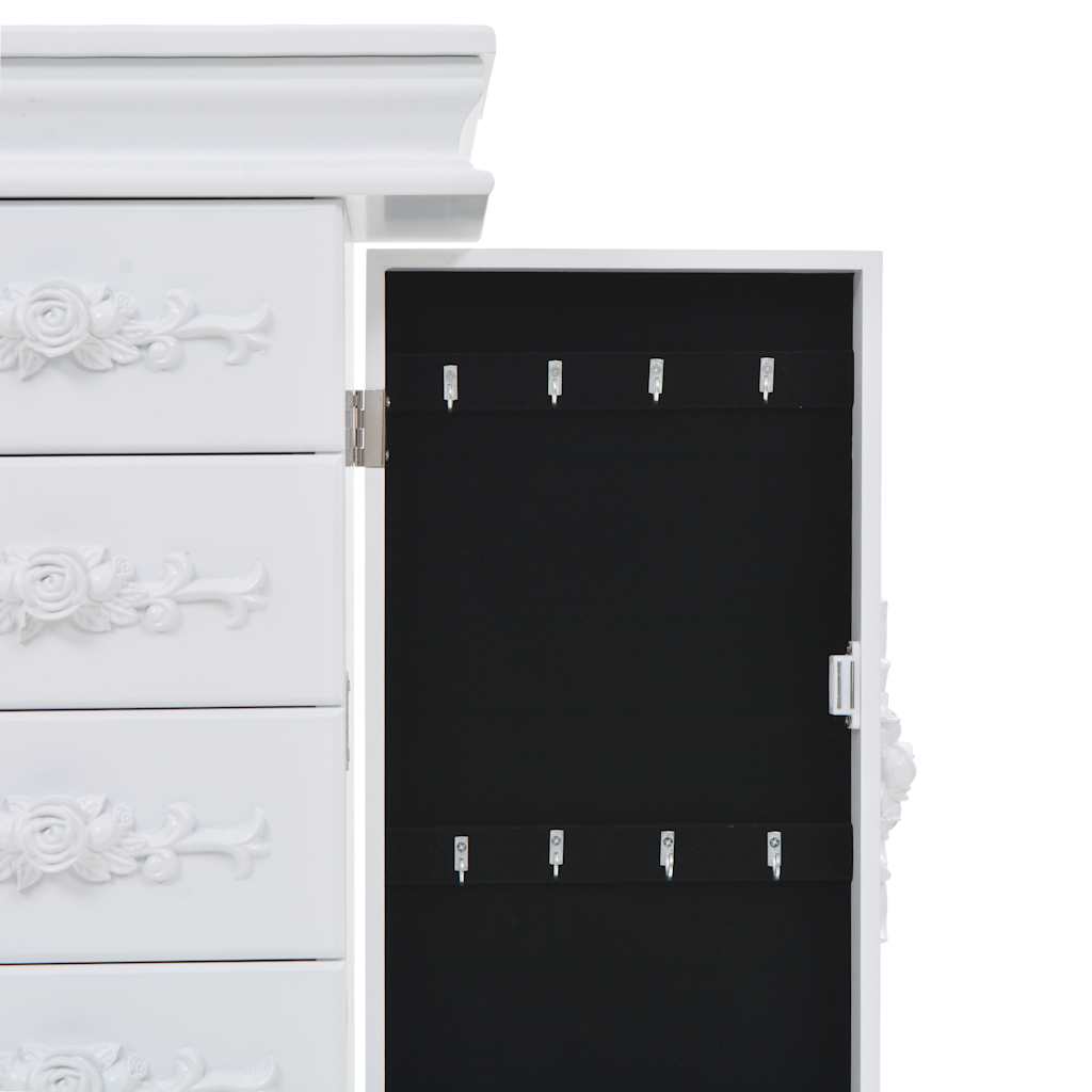 246959 vidaXL Free Standing Jewelery Cabinet White
