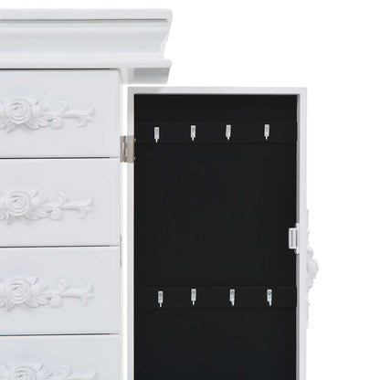 246959 vidaXL Free Standing Jewelery Cabinet White